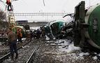 Rusya'da petrol yüklü  tren devrildi