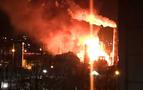 Tuapse Petrol rafinerisinde drone saldırısının ardından yangın çıktı