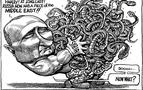 Karikatürist Putin’i, Ortadoğu’da elinde yılanlarla çizdi, Rusya’dan açıklama geldi!