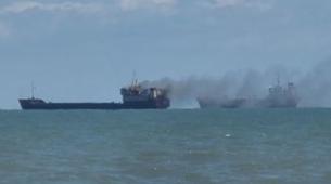 Azak Denizinde tahıl yüklü Türk kargo gemisinde yangın çıktı
