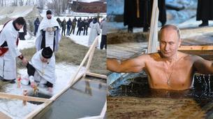 Ortodokslar Vaftiz Bayramı’nı kutluyor; Putin bu yıl da buzlu suya girdi