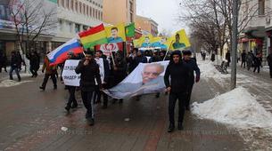 Rusya'da 'Abdullah Öcalan özgür bırakılsın' mitingi düzenlendi