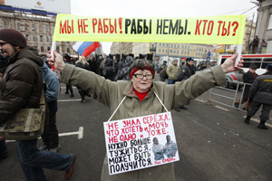 Ruslar protesto eylemlerini sevmiyor