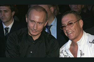 Putin, Van Damme'la birlikte Avrupa Karışık Dövüş Şampiyonası'na start verdi