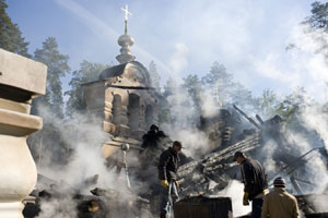 Çar ailesinin anısına inşa edilen kilise yandı