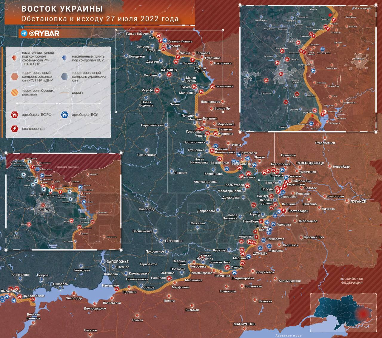 28 Temmuz itibarıyla Ukrayna haritası ve cephelerdeki durum