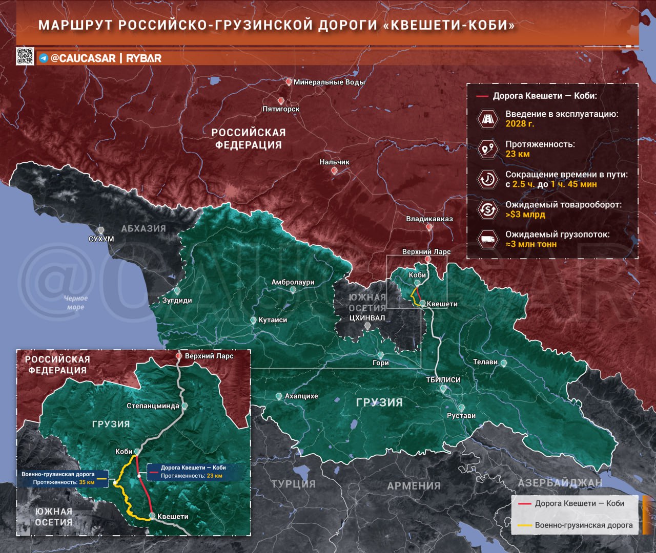 Gürcistan Rusya'ya Giden Yeni Otoyol Yapıyor