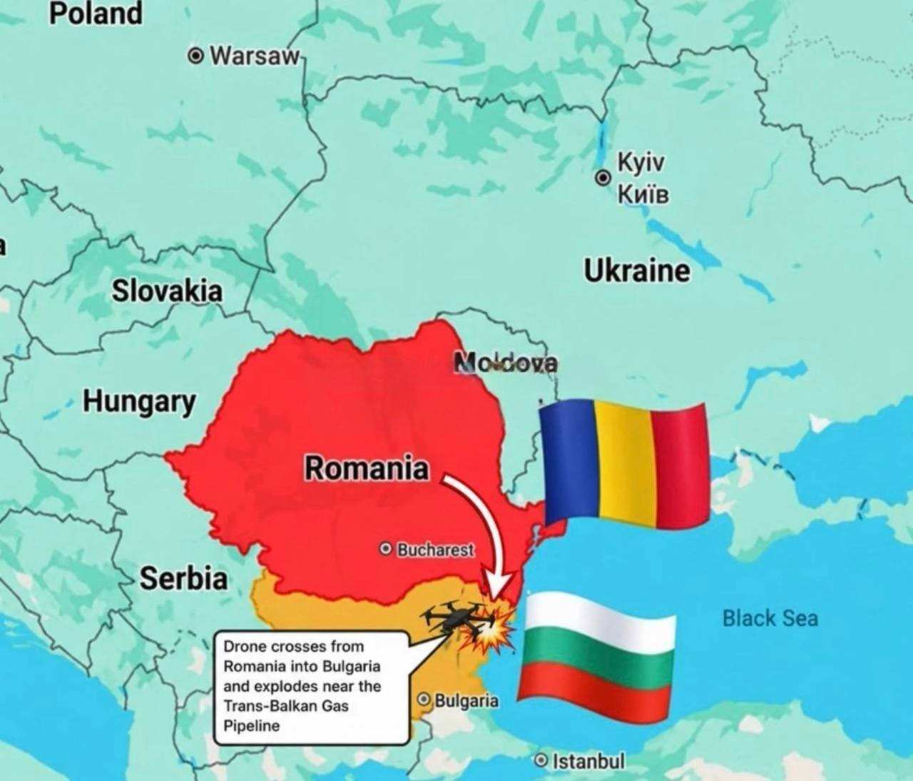 Kiev'den Tehlikeli Saldırı: Ukrayna İHA'sı Bulgaristan'da Boru Hattı Yakınına Düştü