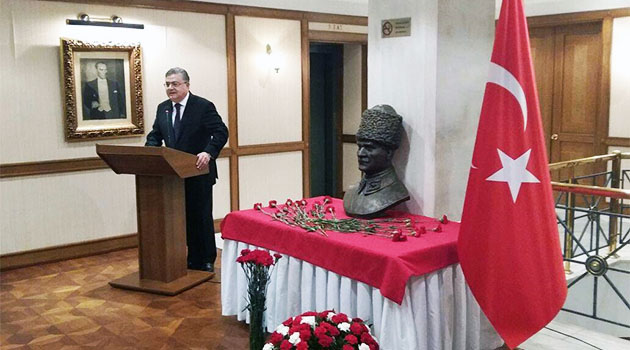 Moskova Büyükelçiliği'nde Atatürk'ü anma töreni düzenlendi