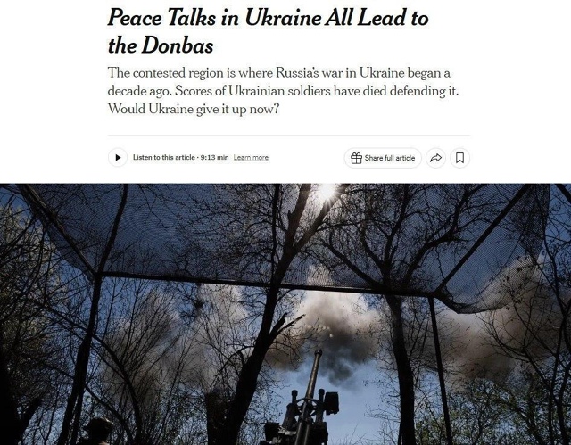 New York Times: Ukrayna, Güvenlik Garantileri Karşılığında Donbas'tan Çekilebilir