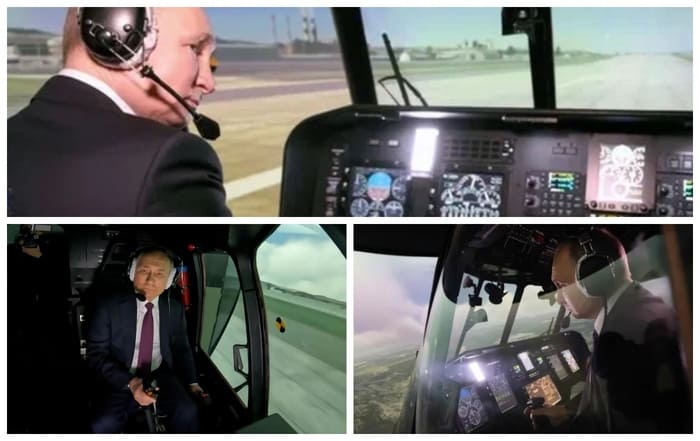 Putin simülatörde helikopter kullandı