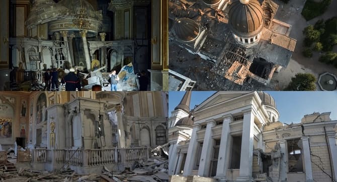 Rus füzeleri bir kez daha Odessa’yı vurdu, Katedral hasar gördü