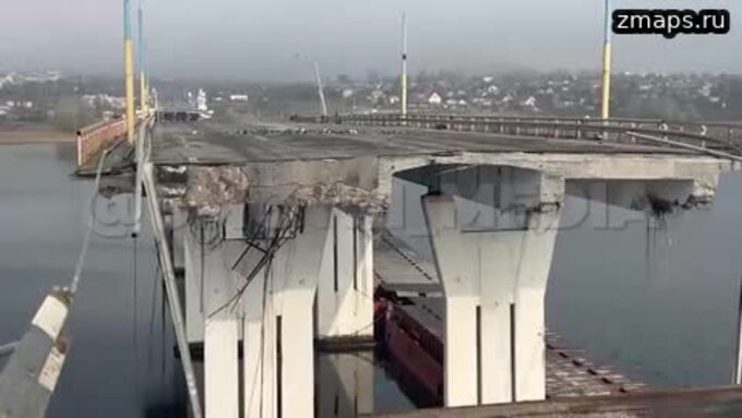 Rusya, Herson’daki Antonovsky köprüsünü böyle patlattı
