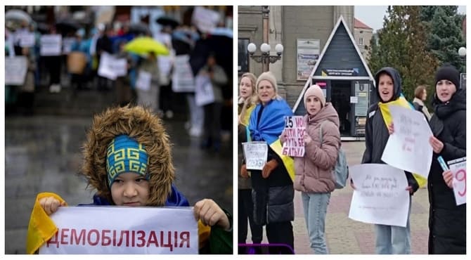 Ukrayna’da ‘terhis isteyen’ asker yakınları miting düzenledi