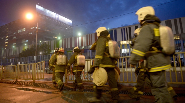 Rus televizyon üssünde yangın, 1200 kişi tahliye edildi