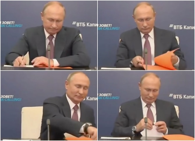Sosoyal medyada gündem olan Putin'in turuncu dosya ile ne yapmaya çalıştığı ortaya çıktı- Video