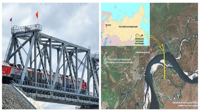 Amur Köprüsünden ilk yük treni Çin'den Rusya’ya geldi