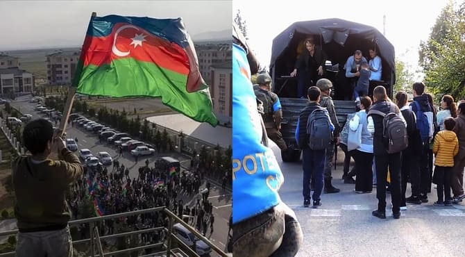 Azeri askerler Hankendi’nde; Gitmek isteyen Ermeniler'e Rus Barış Gücü eşlik edecek