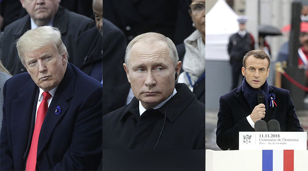 Macron, Putin ve Trump'ın önünde milliyetçiliği 'ahlaki değerlere ihanet' olarak nitelendirdi