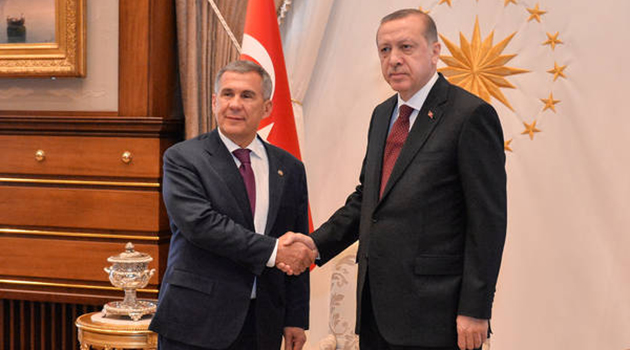 Tataristan Cumhurbaşkanı Minnihanov Erdoğan ile görüştü