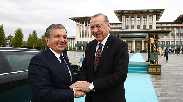 Özbekistan Cumhurbaşkanı Mirziyoyev Cumhurbaşkanlığı Külliyesinde