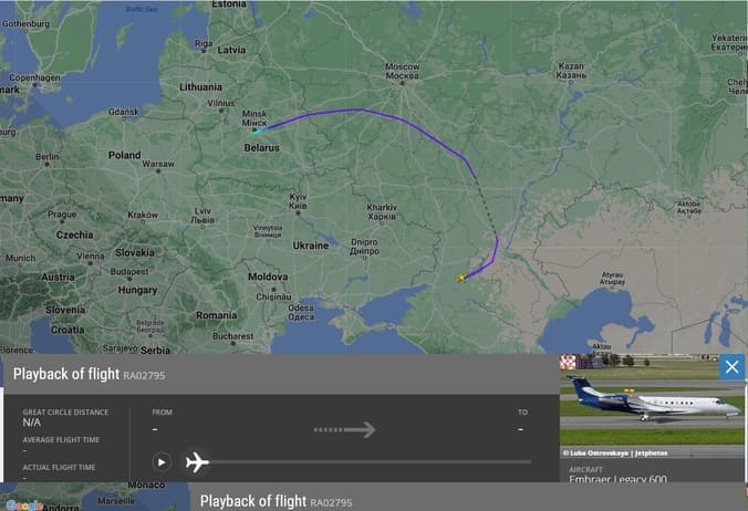 Prigojin’in uçağı Minsk’e indi