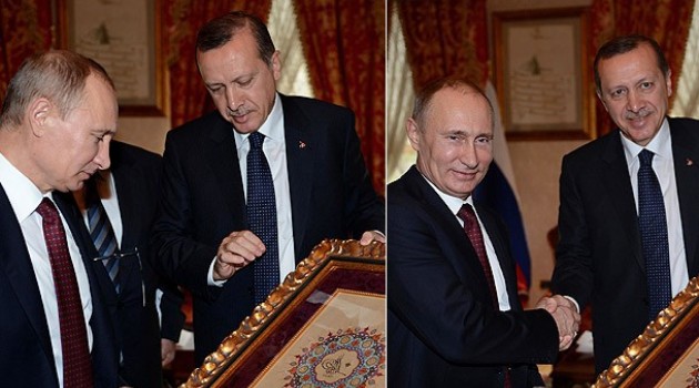 Erdoğan, Putin'e hat sanatlı tablo hediye etti