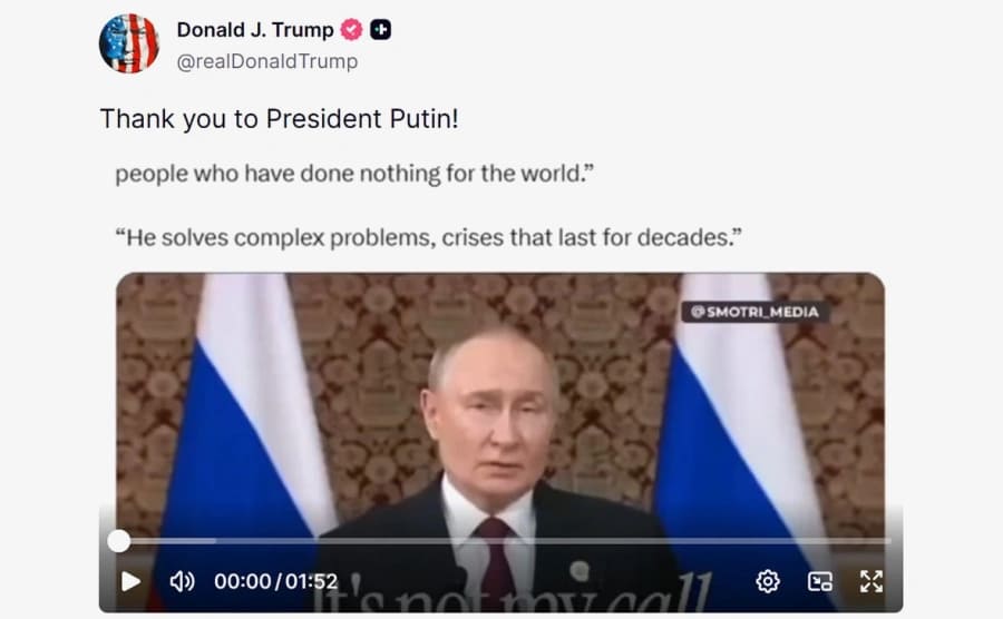 Trump, Putin'den Nobel Barış Ödülü Yorumuna Teşekkür Etti