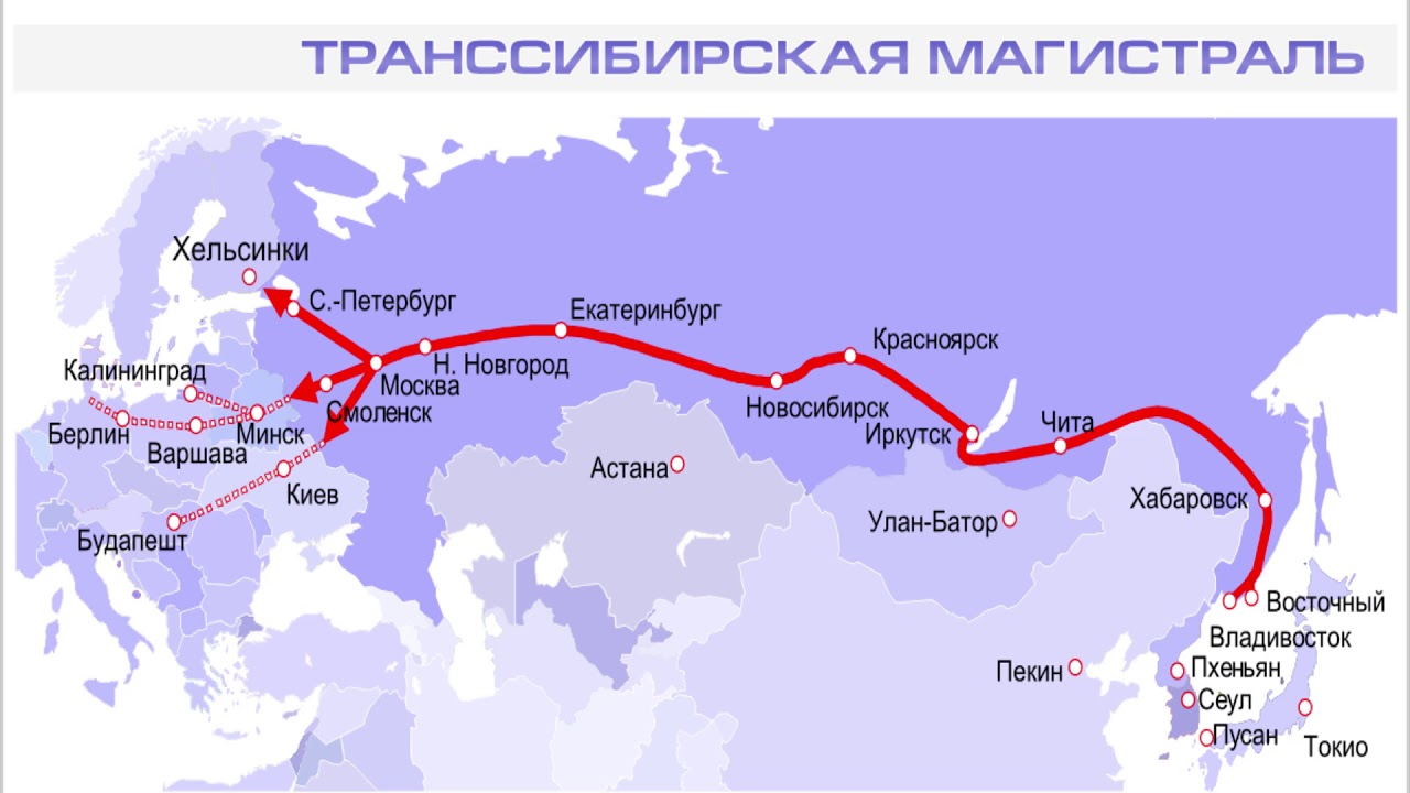 Карта железной дороги иркутск владивосток