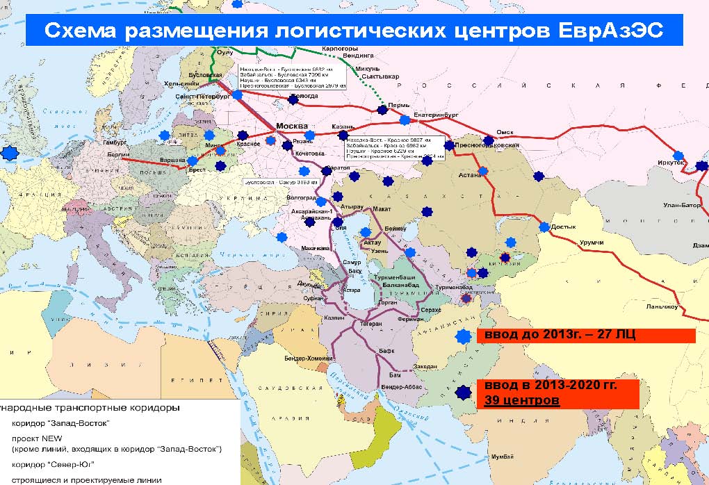 Транспортные коридоры карта